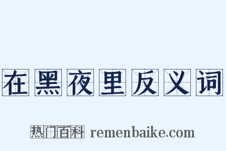 在黑夜里反义词是什么意思的图片